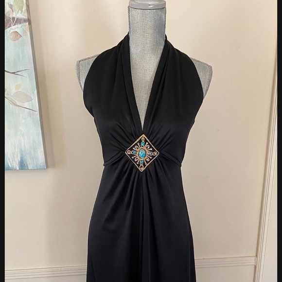 VINTAGE 🖤BLACK🖤 FORMAL DRESS SIZE SMALL 🌟EUC🌟 - Picture 2 of 12